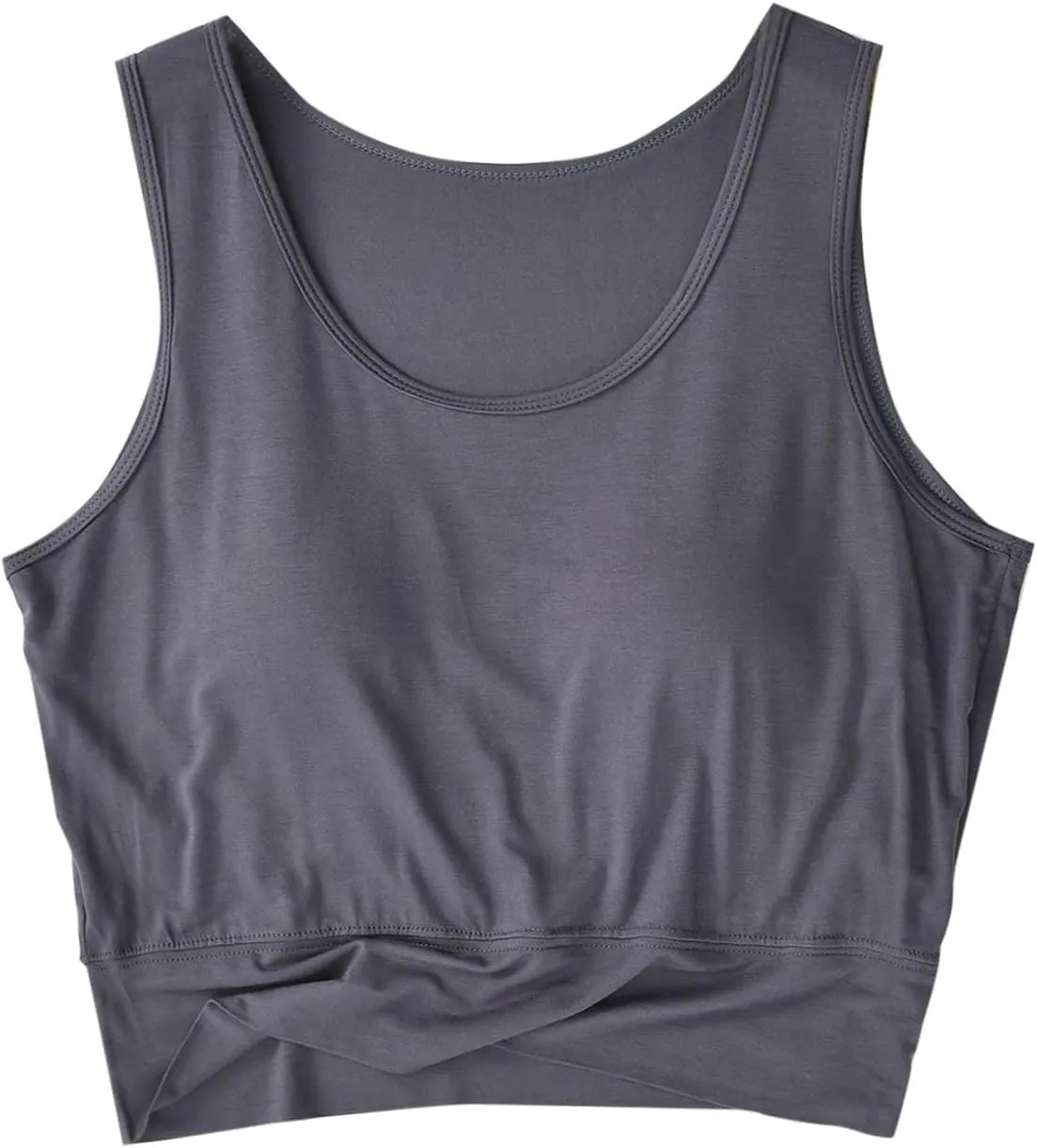 Workout Crop Tank Tops for Women with Chest Pad Casual Sports Fitness Yoga Shirts Summer Seamless Breathable Blouse