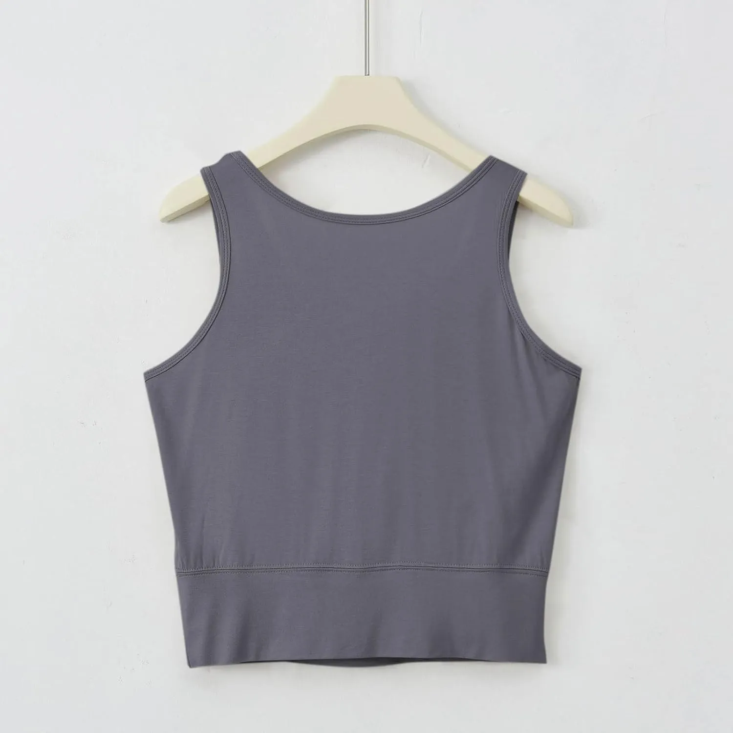 Workout Crop Tank Tops for Women with Chest Pad Casual Sports Fitness Yoga Shirts Summer Seamless Breathable Blouse