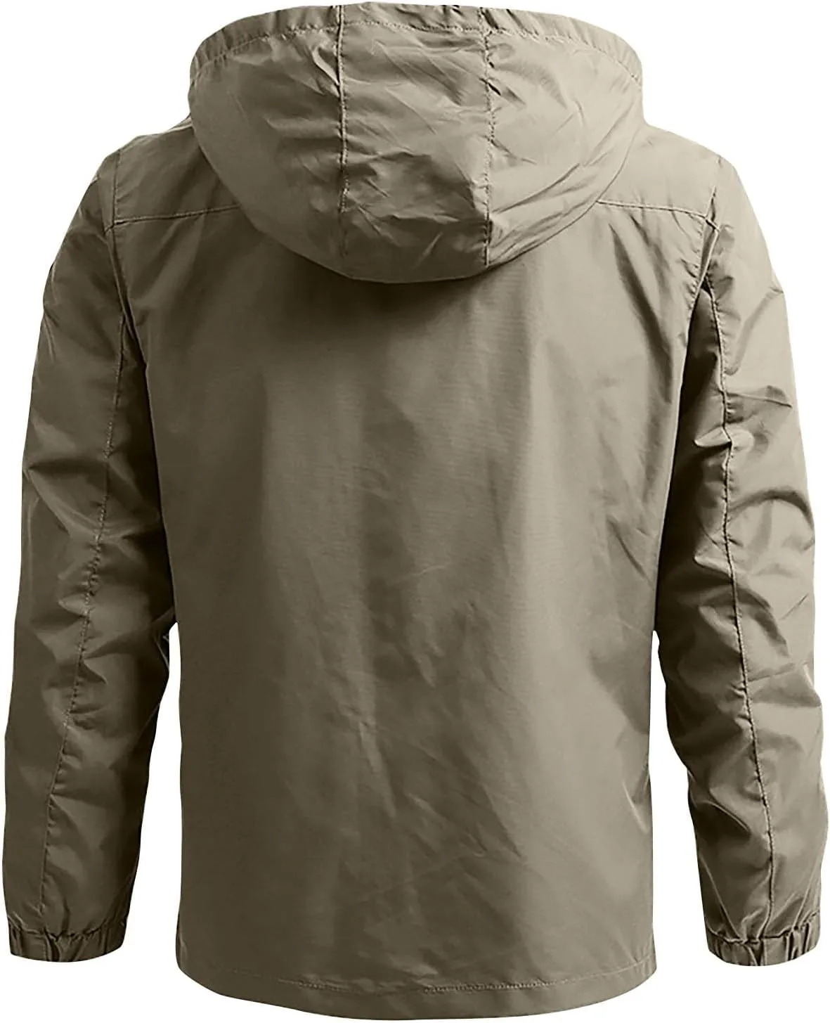 Xiaojmake Rain Coat For Men Lightweight Snow Ski Jacket Waterproof Hooded Windbreaker Full Zip Quilted Fall Light Jacket