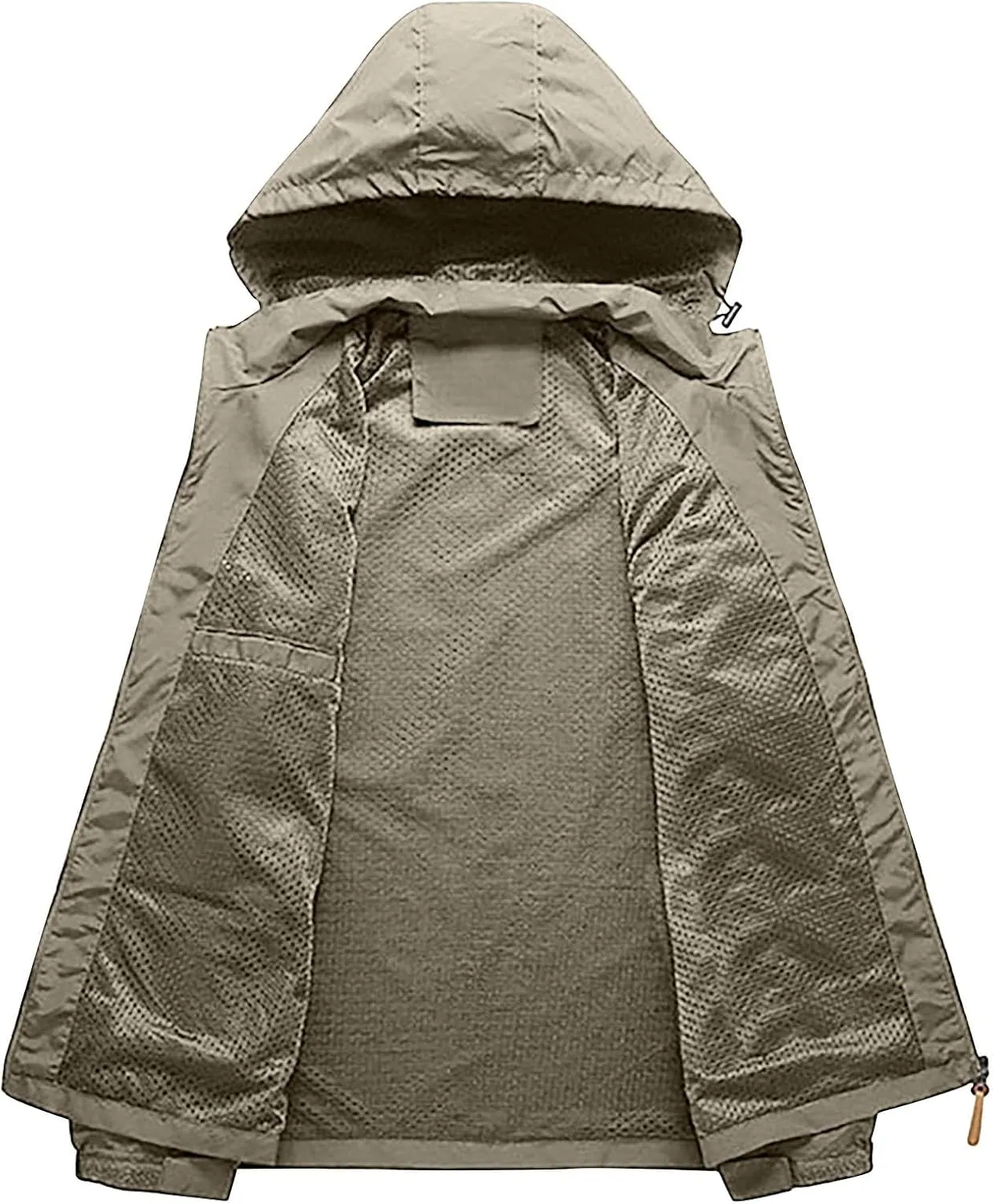 Xiaojmake Rain Coat For Men Lightweight Snow Ski Jacket Waterproof Hooded Windbreaker Full Zip Quilted Fall Light Jacket